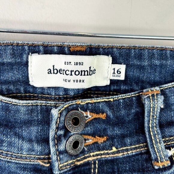 Abercrombie dark wash jeans size 16‎ slim stretch - Picture 4 of 7